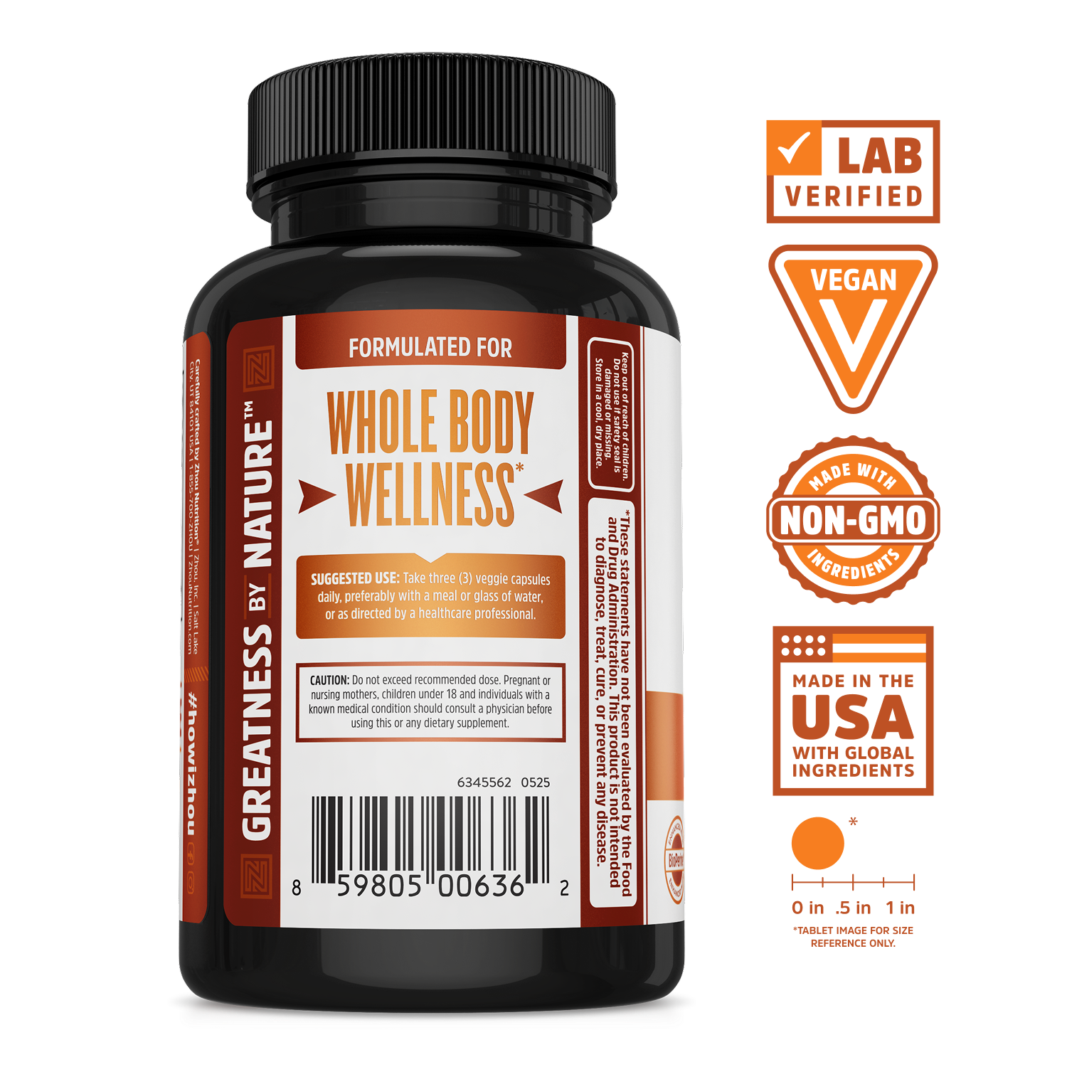 Zhou Nutrition Turmeric supplement: vegan, non-GMO capsules, lab verified, made in the USA for whole body wellness.