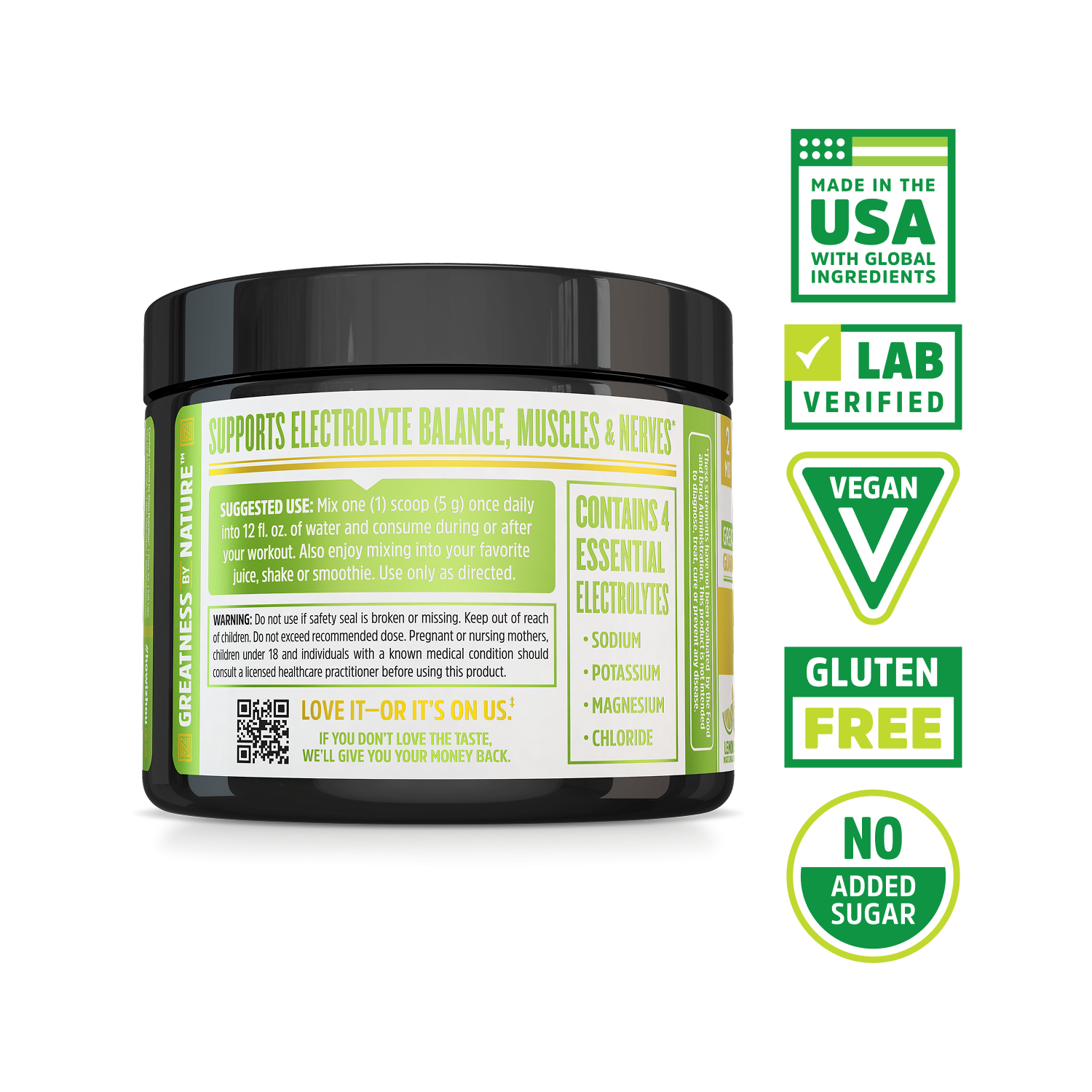 Zhou Nutrition Hydro-Fuel—black USA-made container, lab verified, vegan, gluten-free electrolyte powder with magnesium.