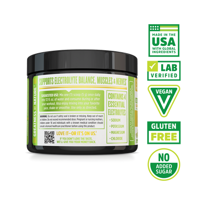 Zhou Nutrition Hydro-Fuel—black USA-made container, lab verified, vegan, gluten-free electrolyte powder with magnesium.