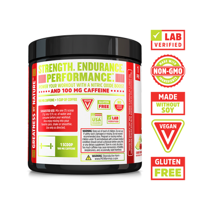 Lite Up XTRA by Zhou Nutrition: clean caffeine pre-workout, lab verified, non-GMO, vegan, soy- & gluten-free.