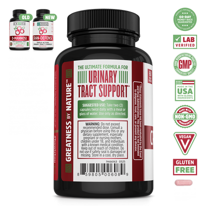 A bottle of Zhou Nutrition Cran-Defense urinary tract support with cranberry, vegan, gluten-free & lab-verified badges shown.