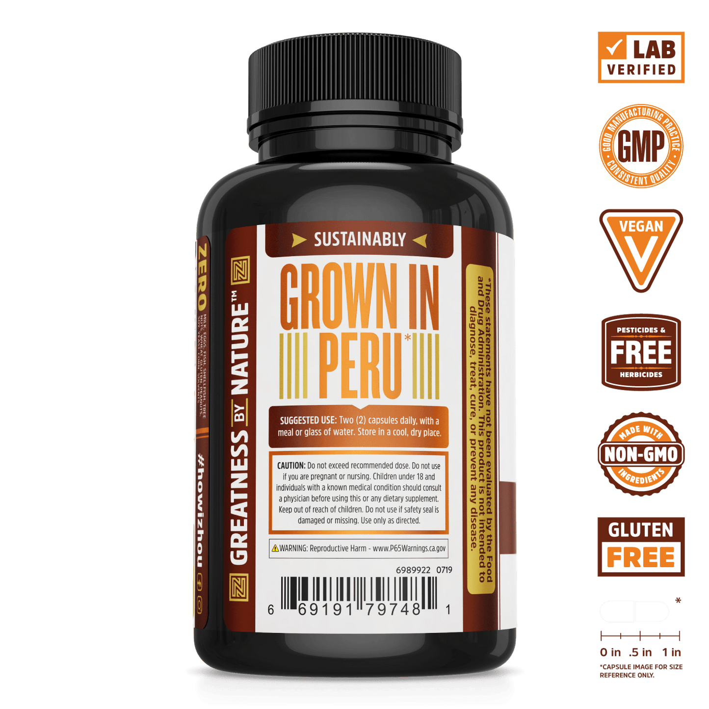 Zhou Nutrition Maca Root: Grown in Peru, for natural energy. Vegan, non-GMO, gluten-free.