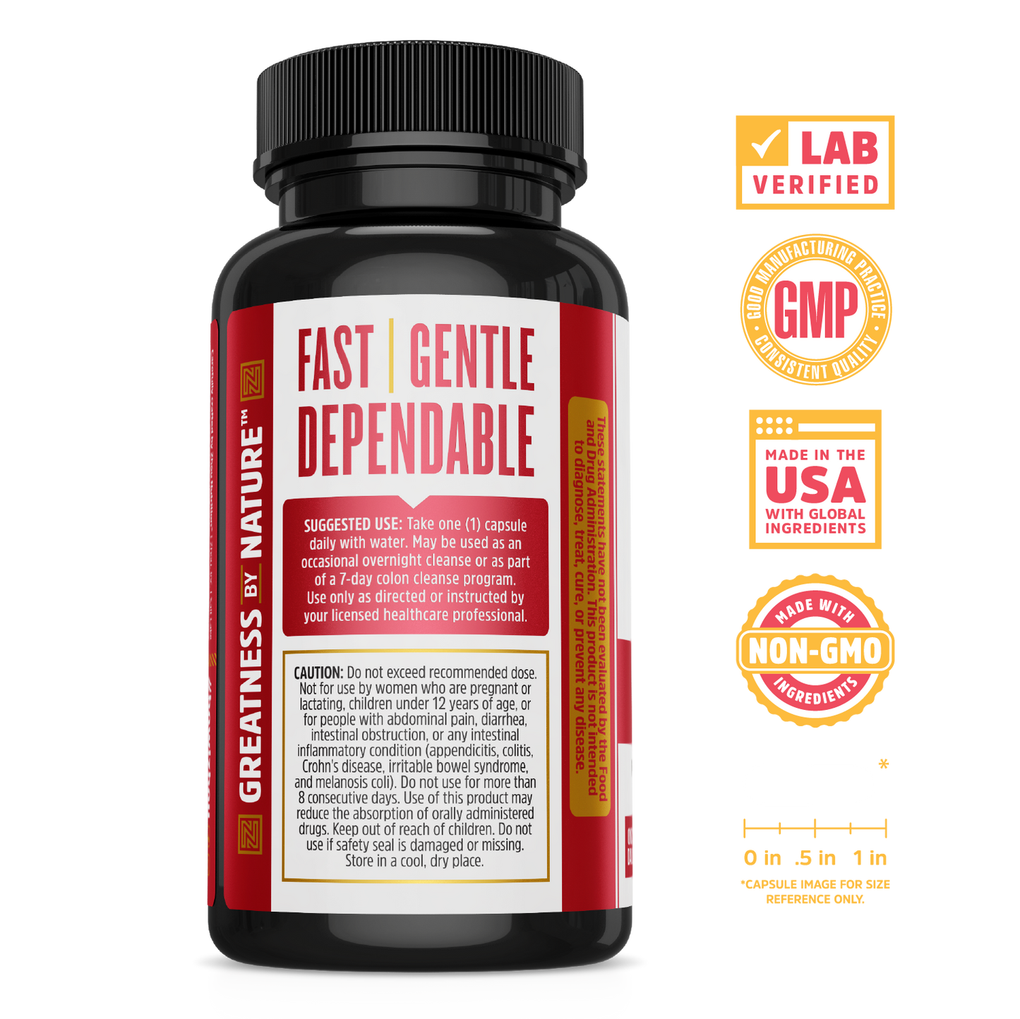 A Pro-Clenz bottle by Zhou Nutrition reads “Fast Gentle Dependable” with icons for lab verified, GMP, made in USA, and detox.